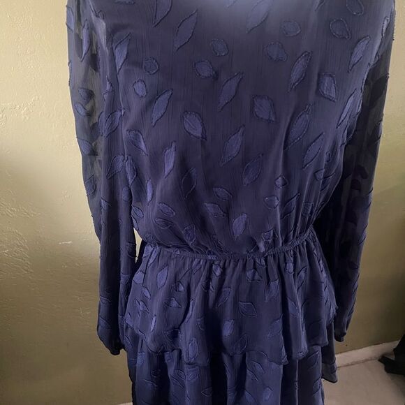 Studio M Blue V-Neck Long Sleeve Sundress - Picture 6 of 7